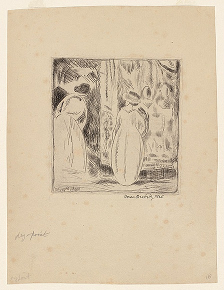 Artist: b'Brodzky, Horace.' | Title: b'Shop window.' | Date: 1925 | Technique: b'drypoint, printed in black ink, from one plate'