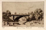 Artist: b'Pratt, Douglas.' | Title: b'Lennox Bridge, Parramatta' | Date: 1932 | Technique: b'etching, printed in brown ink, from one plate'