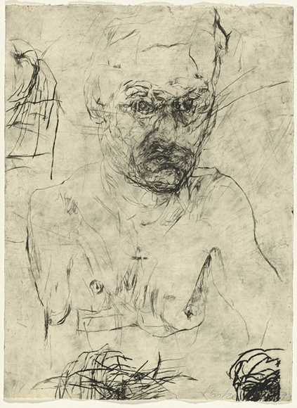 Artist: PARR, Mike | Title: Untitled Self-portraits 3. | Date: 1989 | Technique: drypoint, printed in black ink, from one copper plate