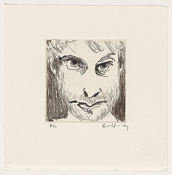 Artist: b'Quilty, Ben.' | Title: b'Self portrait' | Date: c.2003 | Technique: b'etching, printed in black ink, from one plate'