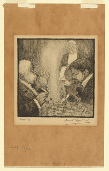 Artist: b'Nankivell, Frank A.' | Title: b'Still life' | Date: 1930 | Technique: b'etching, printed in in black ink with plate-tone, from one plate'