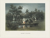 Title: b'Night fishing.' | Date: 1865 | Technique: b'lithograph, printed in colour, from multiple stones'