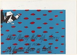 Artist: b'Cowper, Martin.' | Title: b'Blase majority-rule lip service.' | Date: 1977 | Technique: b'screenprint, printed in colour, from three stencils'