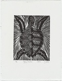 Artist: Lindsay (Sale), Joe. | Title: Fonu / Turtle | Date: 1995 | Technique: woodcut, printed in black ink, from one block