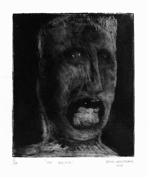 Artist: b'Armstrong, Bruce.' | Title: b'The doctor.' | Date: 1988 | Technique: b'softground etching, printed in black ink, from one plate'