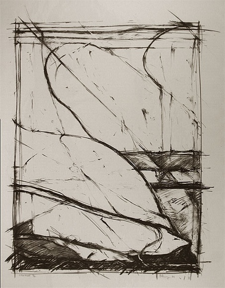 Artist: b'Burgess, John.' | Title: b'not titled (black lines)' | Date: 1989 | Technique: b'lithograph, printed in black ink, from one stone'