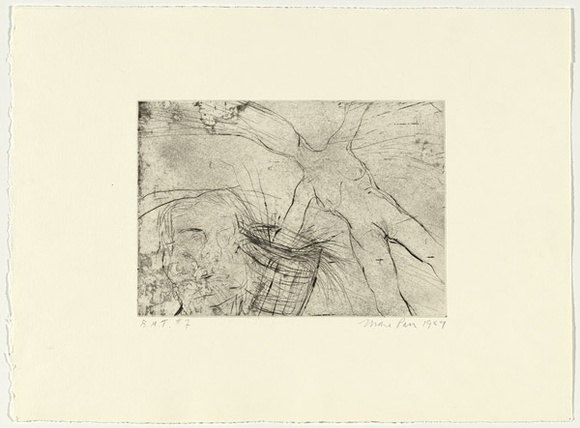 Artist: PARR, Mike | Title: Gun into vanishing point 7 | Date: 1988-89 | Technique: drypoint and foul biting, printed in black ink, from one copper plate
