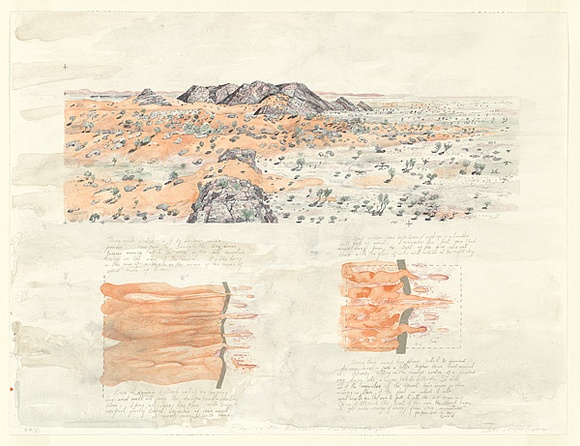 Artist: b'Wolseley, John.' | Title: b'Edge of the Desert, Rodinga Range' | Date: 1992-93 | Technique: b'lithograph, printed in colour, from multiple plates' | Copyright: b'\xc2\xa9 John Wolseley. Licensed by VISCOPY, Australia'