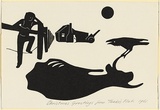 Artist: Thake, Eric. | Title: Greeting card: Christmas Greetings from Thake's Flat | Date: 1961 | Technique: linocut, printed in black ink, from one block