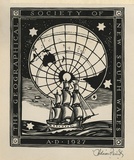 Artist: FEINT, Adrian | Title: Bookplate: The Geographical Society of New South Wales. | Date: (1942) | Technique: wood-engraving, printed in black ink, from one block | Copyright: Courtesy the Estate of Adrian Feint