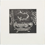 Artist: Gittoes, George. | Title: The yellow bath. | Date: 1971 | Technique: etching, printed in black ink, from one plate