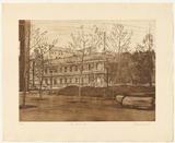 Artist: b'GRIFFITH, Pamela' | Title: b'The Mint, 1982' | Date: 1982 | Technique: b'hardground-etching,  aquatint, and burnishing, printed in black ink, from one on one zinc plate' | Copyright: b'\xc2\xa9 Pamela Griffith'