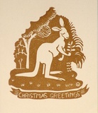 Artist: OGILVIE, Helen | Title: Greeting card: Christmas | Technique: linocut, printed in brown ink, from one block