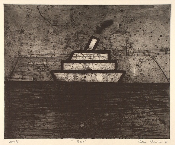 Artist: b'Bowen, Dean.' | Title: b'Boat' | Date: 1991 | Technique: b'etching, printed in black ink, from one plate'