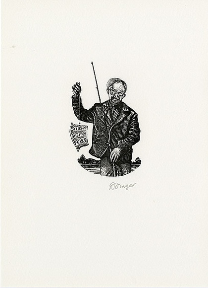 Artist: b'Frazer, David.' | Title: b'Andrew Peake' | Date: c.2001 | Technique: b'wood-engraving, printed in black in, from one block'