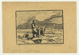 Artist: b'Groblicka, Lidia.' | Title: b'Potato diggers' | Date: 1953-54 | Technique: b'woodcut, printed in black ink, from one block'