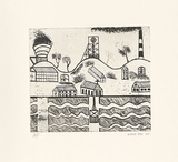 Artist: b'Bray, Vincent.' | Title: b'not titled [urban mining landscape]' | Date: 2001 | Technique: b'etching, printed in black ink, from one plate'