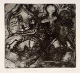 Artist: SHEARER, Mitzi | Title: Double image | Date: 1980 | Technique: etching, printed in black ink, from one  plate
