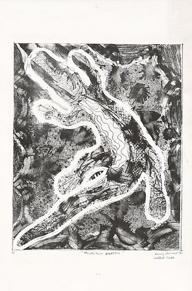 Artist: b'Clarmont, Sammy.' | Title: b'Mouth River crocodile' | Date: 1997 | Technique: b'lithograph, printed in black ink, from one stone'