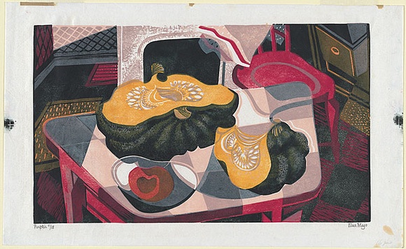 Artist: b'Mayo, Eileen.' | Title: b'Pumpkin' | Date: 1962 | Technique: b'linocut, printed in colour, from five blocks'