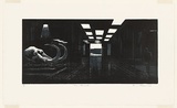 Artist: AMOR, Rick | Title: The arcade. | Date: 1993 | Technique: woodcut, printed in colour, from three blocks