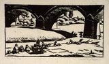 Artist: b'Hawkins, Weaver.' | Title: b'Up Tiker' | Date: c.1927 | Technique: b'woodcut, printed in black ink, from one block' | Copyright: b'The Estate of H.F Weaver Hawkins'