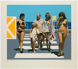 Artist: b'Robinson, Sally.' | Title: b'Beach crossing.' | Date: 1976 | Technique: b'photo-screenprint and screenprint, printed in colour, from multiple stencils' | Copyright: b'Represented by Robin Gibson, Sydney, AGOG in Canberra & Editions Gallery, Melbourne'