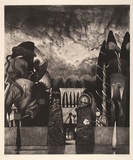 Artist: Quick, Ron. | Title: Fool's paradise I | Date: 1987 | Technique: etching, aquatint, roulette, scraping and burnishing, printed in black ink, from one plate