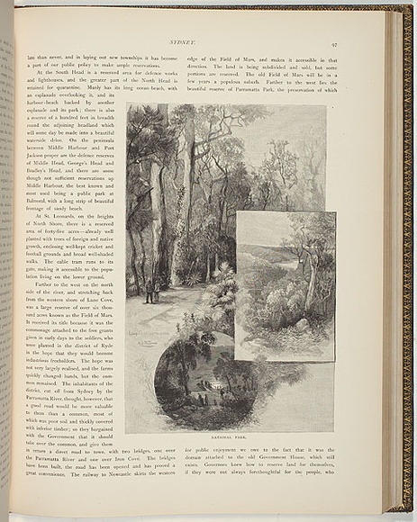 Artist: b'FULLWOOD, A.H.' | Title: b'National park' | Date: 1886 | Technique: b'woodengravings, printed in black ink, from one block'