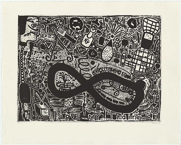 Artist: b'SANSOM, Gareth' | Title: b'Go' | Date: 1994 | Technique: b'etching, printed in black ink, from one plate'