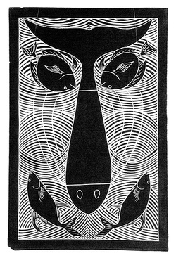 Artist: Marika, Banduk Mamburra. | Title: not titled | Date: 1989 | Technique: linocut, printed in black ink, from one block