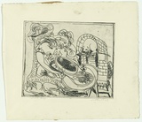 Artist: BOYD, Arthur | Title: Potter, wife and cat in kiln. | Date: (1968-69) | Technique: etching, printed in black ink, from one plate | Copyright: Reproduced with permission of Bundanon Trust