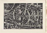 Artist: b'Kemp, Roger.' | Title: b'Rhythm two.' | Date: 1974 | Technique: b'etching, printed in black ink, from one magnesium plate'