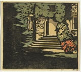 Artist: Allport, C.L. | Title: (Llangoed, Llipwen, Berconshire). | Date: c.1930 | Technique: linocut, printed in colour, from multiple blocks