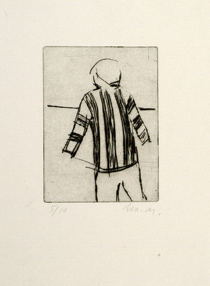Artist: MADDOCK, Bea | Title: Beach figure. | Date: 1964 | Technique: drypoint, printed in black ink, from one copper plate