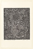 Artist: b'Hayward Pooaraar, Bevan.' | Title: b'Dreamtime yam essence of life' | Date: 1988 | Technique: b'linocut, printed in black ink, from one block'