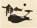 Artist: b'Thake, Eric.' | Title: b'Christmas at Thakes Flat' | Date: 1961-66 | Technique: b'linocut, printed in black ink, from one block'