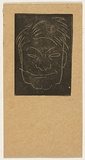 Artist: b'Bell, George..' | Title: b'(Self-portrait).' | Technique: b'linocut, printed in black ink, from one block'