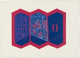 Artist: WALKER, Murray | Title: Public graffiti - tiled walls. | Date: 1970 | Technique: linocut, printed in colour, from multiple blocks