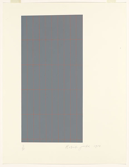 Artist: b'JACKS, Robert' | Title: b'Red grid' | Date: 1974 | Technique: b'screenprint, printed in colour, from multiple stencils'