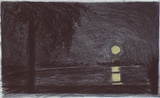 Artist: Trenfield, Wells. | Title: Me and the moon over Hattah Lakes | Date: 1982, June | Technique: lithograph, printed in black ink, from one stone