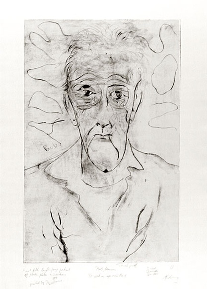 Artist: COLEING, Tony | Title: Bob Adamson. | Date: 1987 | Technique: drypoint, printed in black ink, from three acetate sheets