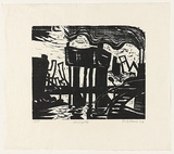 Artist: AMOR, Rick | Title: Westgate. | Date: 1987 | Technique: linocut, printed in black ink, from one block