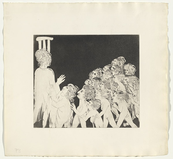 Artist: b'BOYD, Arthur' | Title: b'Lysistrata calls the women.' | Date: (1970) | Technique: b'etching and aquatint, printed in black ink, from one plate' | Copyright: b'Reproduced with permission of Bundanon Trust'