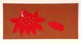 Artist: b'Jackson, Linda.' | Title: b'Greeting card: Waratah' | Technique: b'screenprint, printed in colour, from multiple stencils; fibre tipped pen additions'