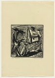 Artist: b'Ratas, Vaclovas.' | Title: b'The house' | Date: 1948 | Technique: b'woodcut, printed in black ink, from one block'