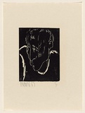 Title: b'not titled [head]' | Date: 1967 | Technique: b'woodcut, printed in black ink, from one block'