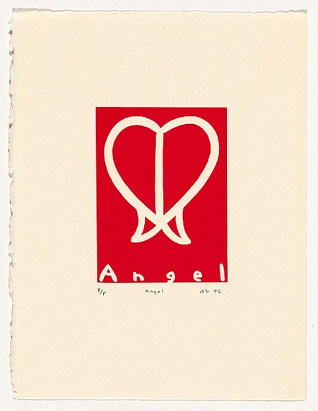 Artist: b'Band, David.' | Title: b'Angel.' | Date: 1996 | Technique: b'screenprint, printed in red ink, from one stencil'