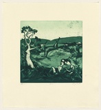 Artist: b'Shead, Garry.' | Title: b'Deer' | Date: 1991-94 | Technique: b'etching and aquatint, printed in green ink, from one plate' | Copyright: b'\xc2\xa9 Garry Shead'