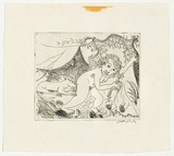 Artist: BOYD, Arthur | Title: Susannah with an elder. | Date: 1968-69 | Technique: etching, printed in black ink, from one plate | Copyright: Reproduced with permission of Bundanon Trust